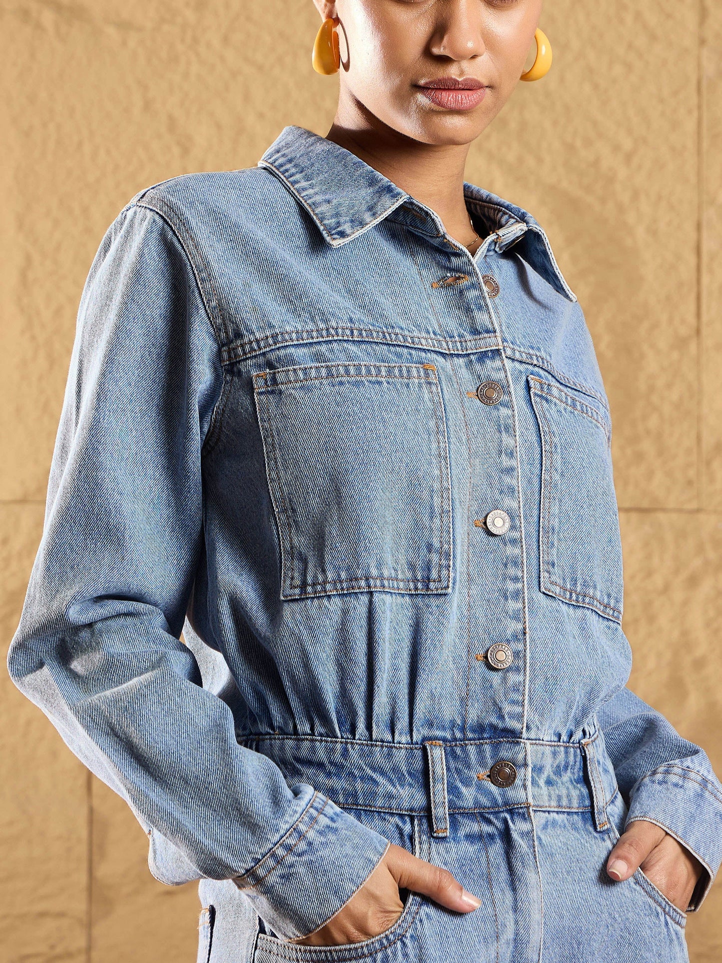 Women's Blue Denim Jumpsuit