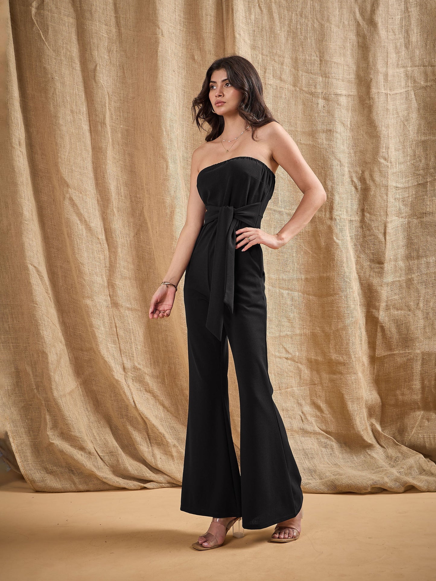 Women's Black Solid Jumpsuit