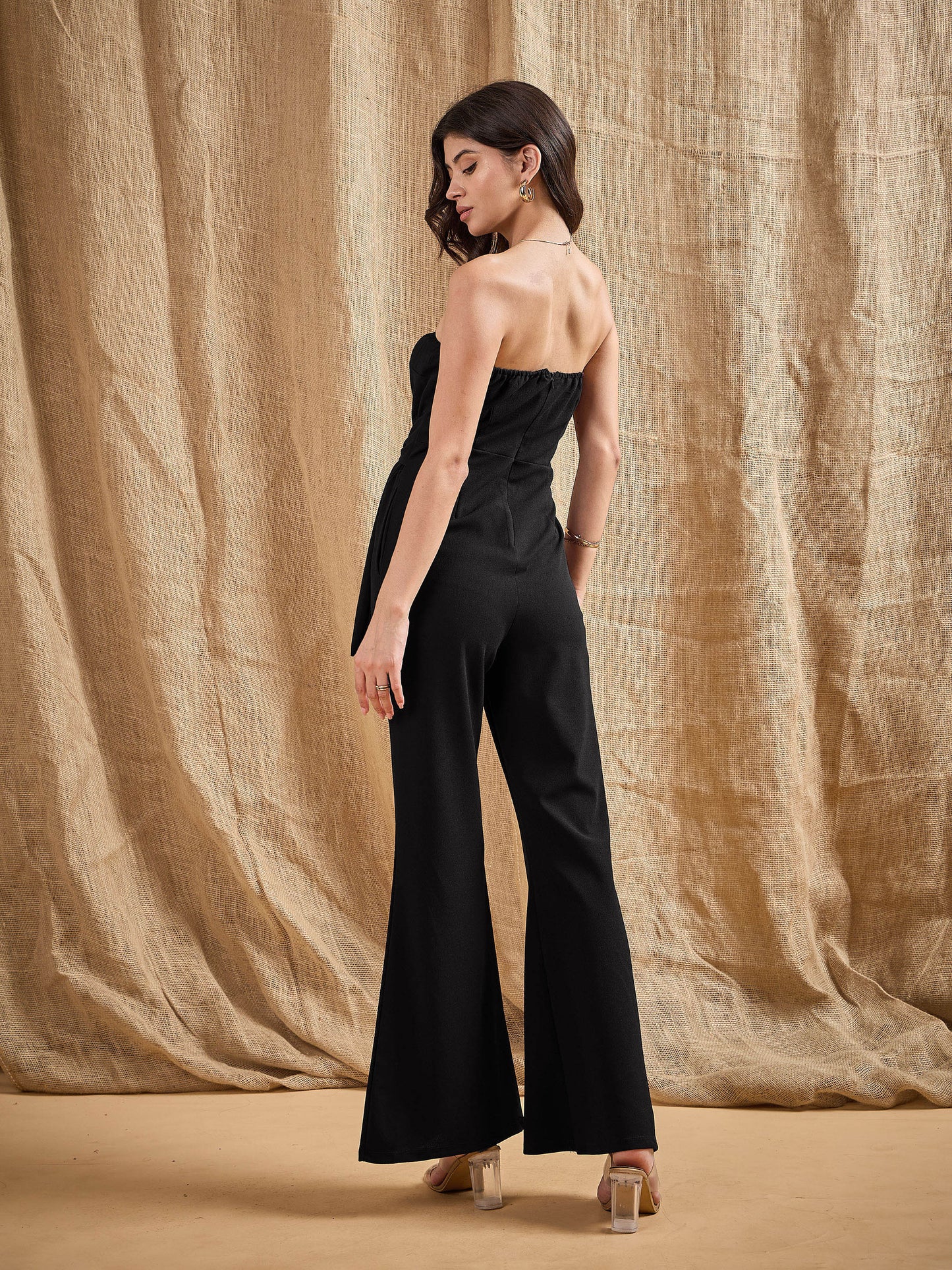 Women's Black Solid Jumpsuit