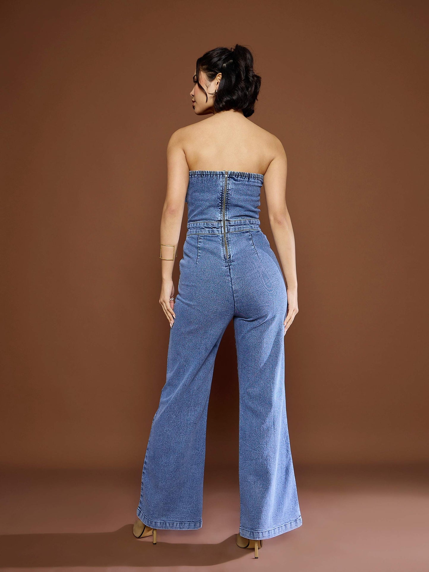 Women's Blue Blast Denim Off Shoulder Jumpsu