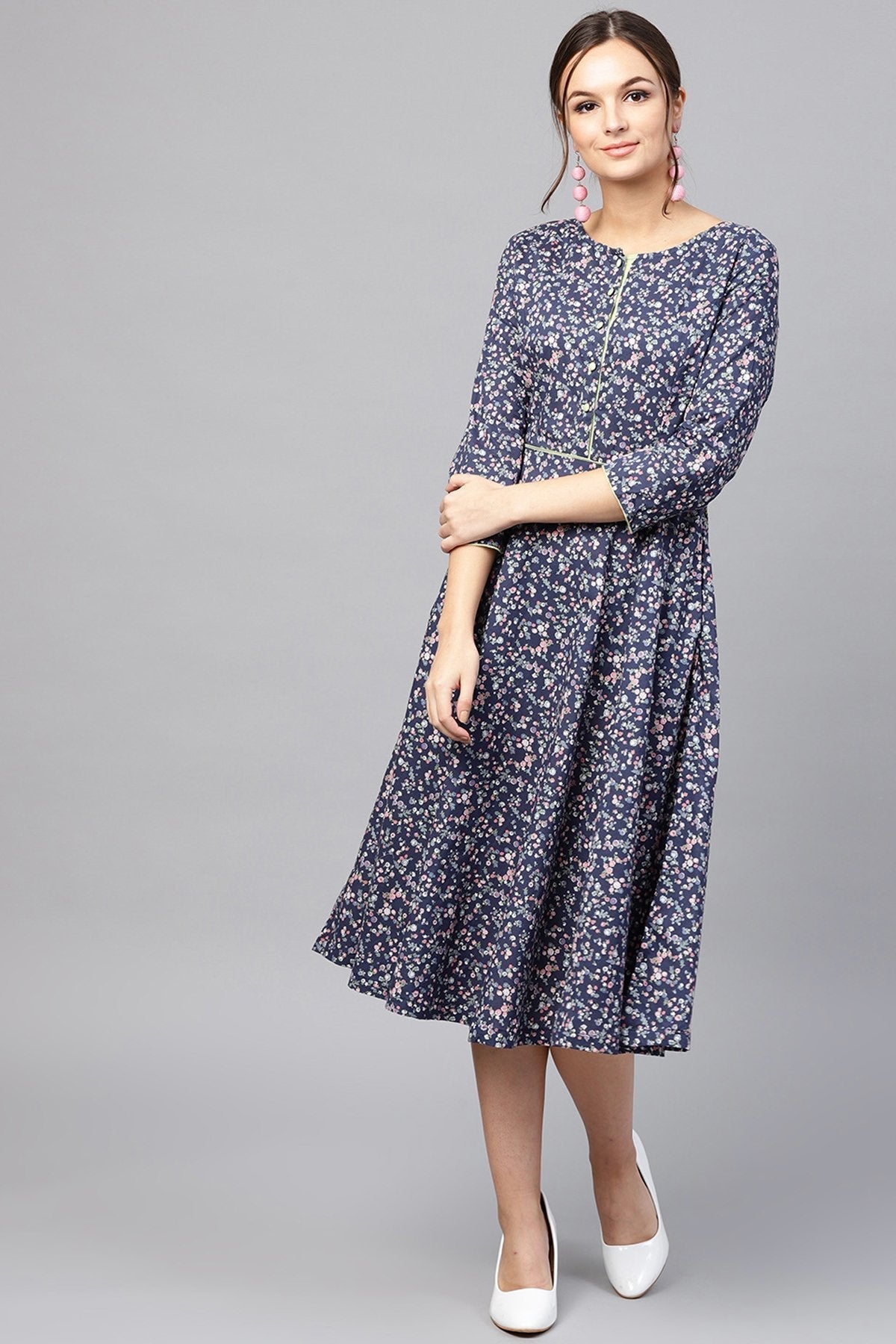 Women's Navy Floral Dress