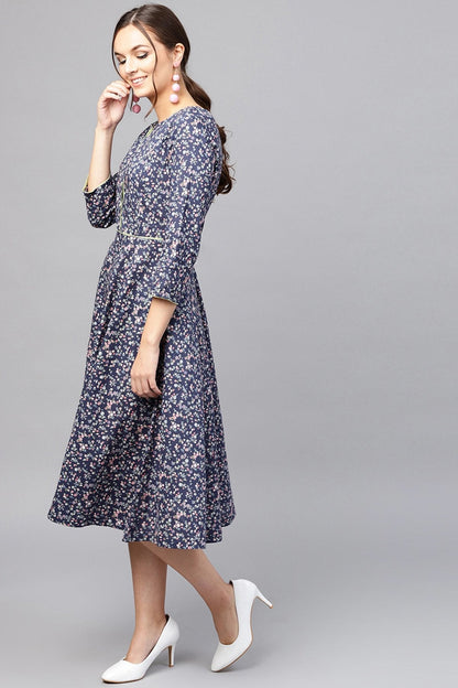 Women's Navy Floral Dress