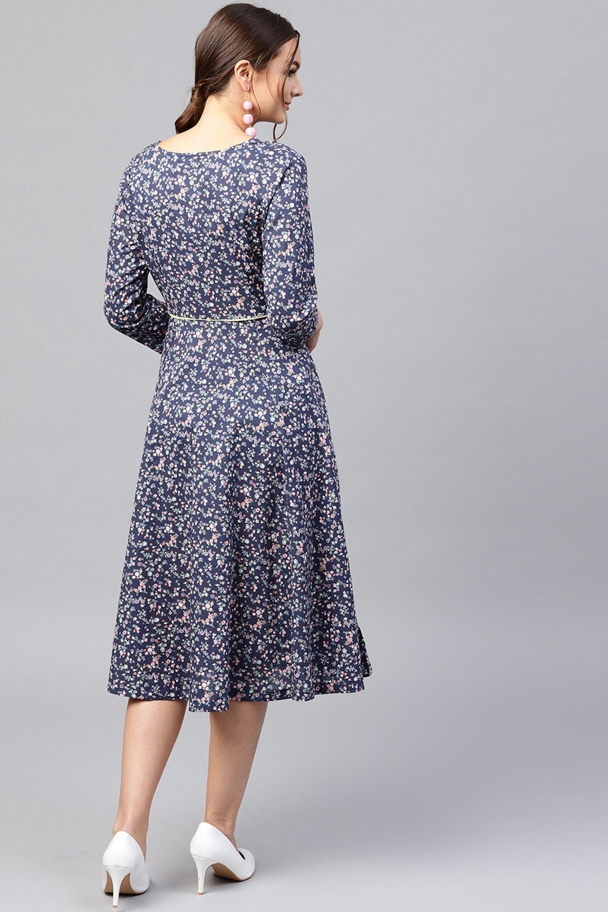 Women's Navy Floral Dress