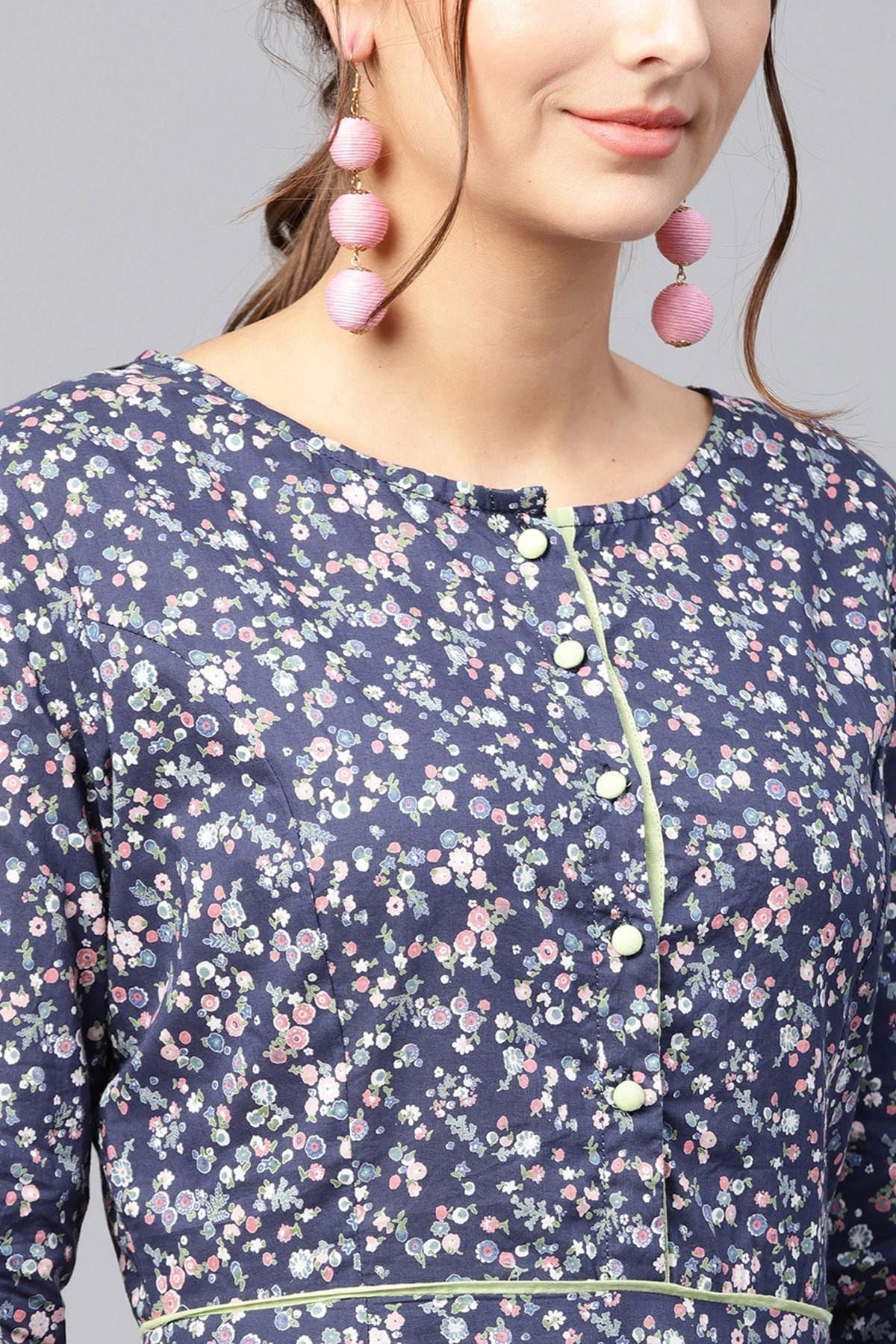 Women's Navy Floral Dress
