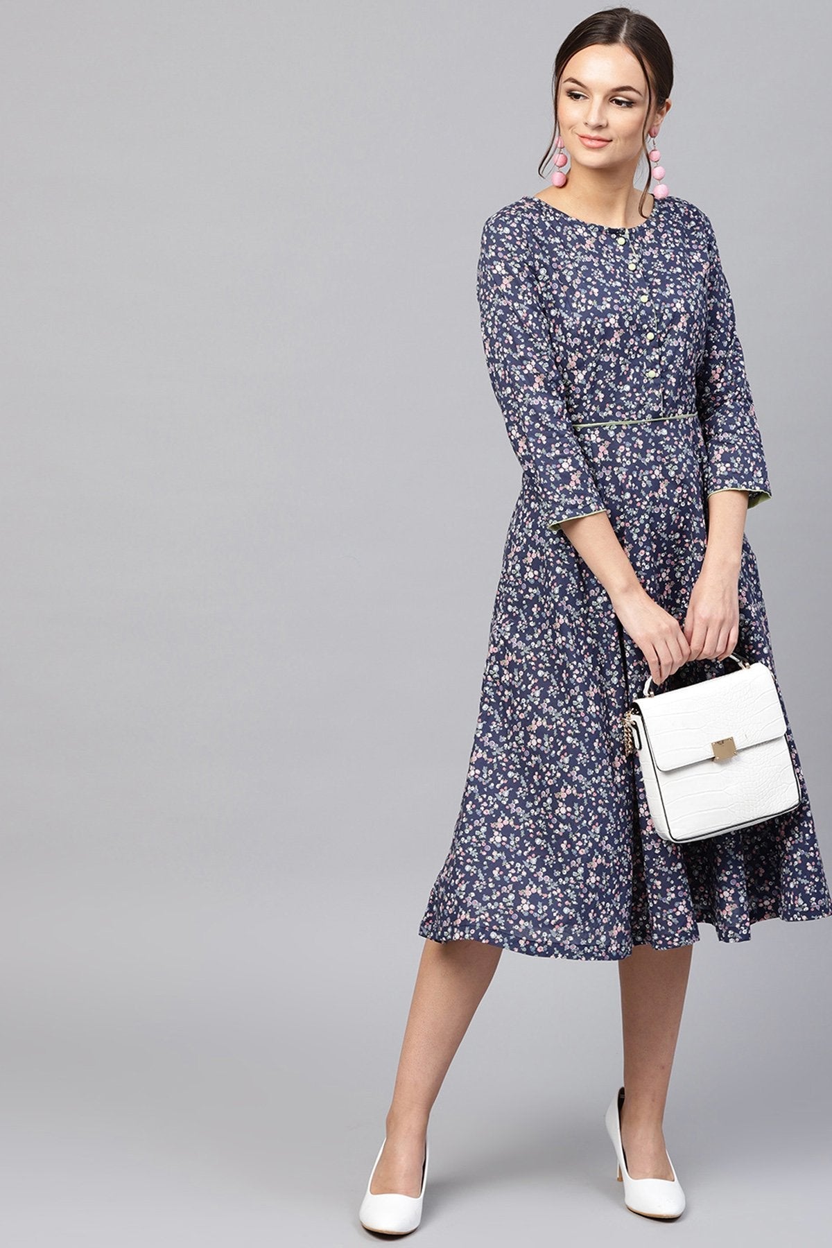Women's Navy Floral Dress