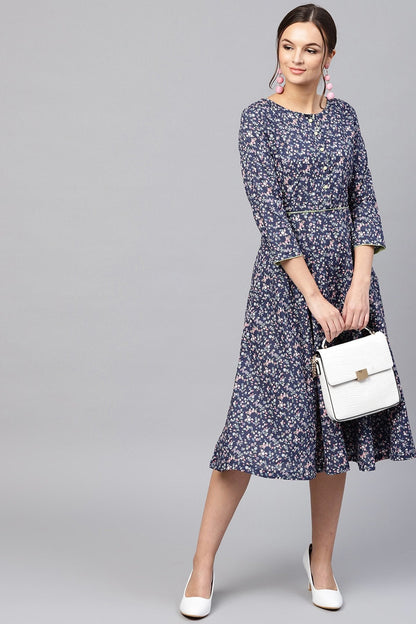 Women's Navy Floral Dress