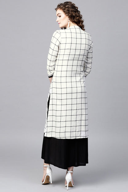 Women's White Check Straight