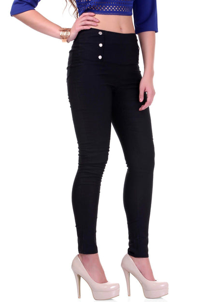 Women's High Waisted Black Jeggings