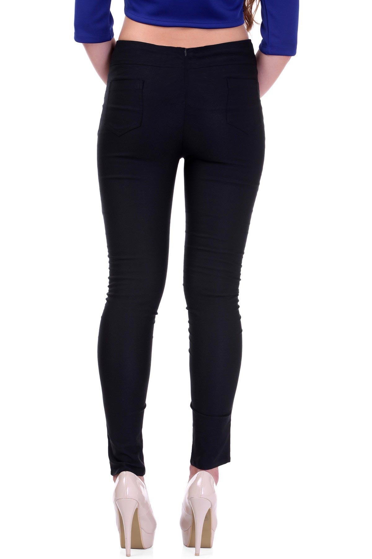 Women's High Waisted Black Jeggings