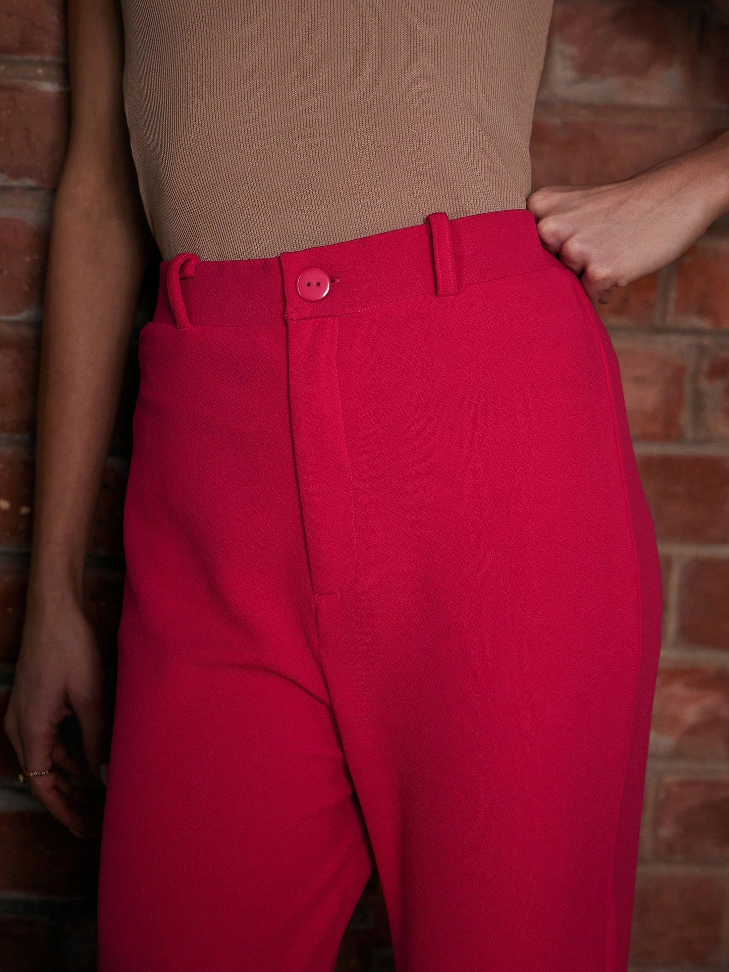 Women's Fuchsia Bell Bottom Knitted Pants