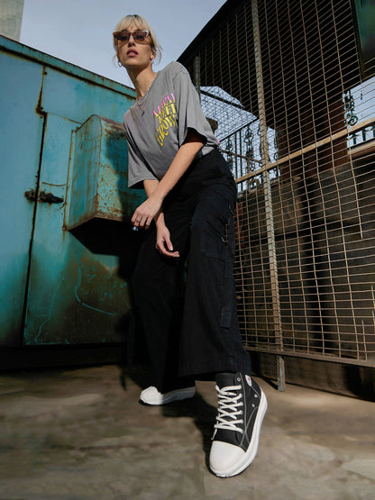 Women's Black Tencel Cargo Pants