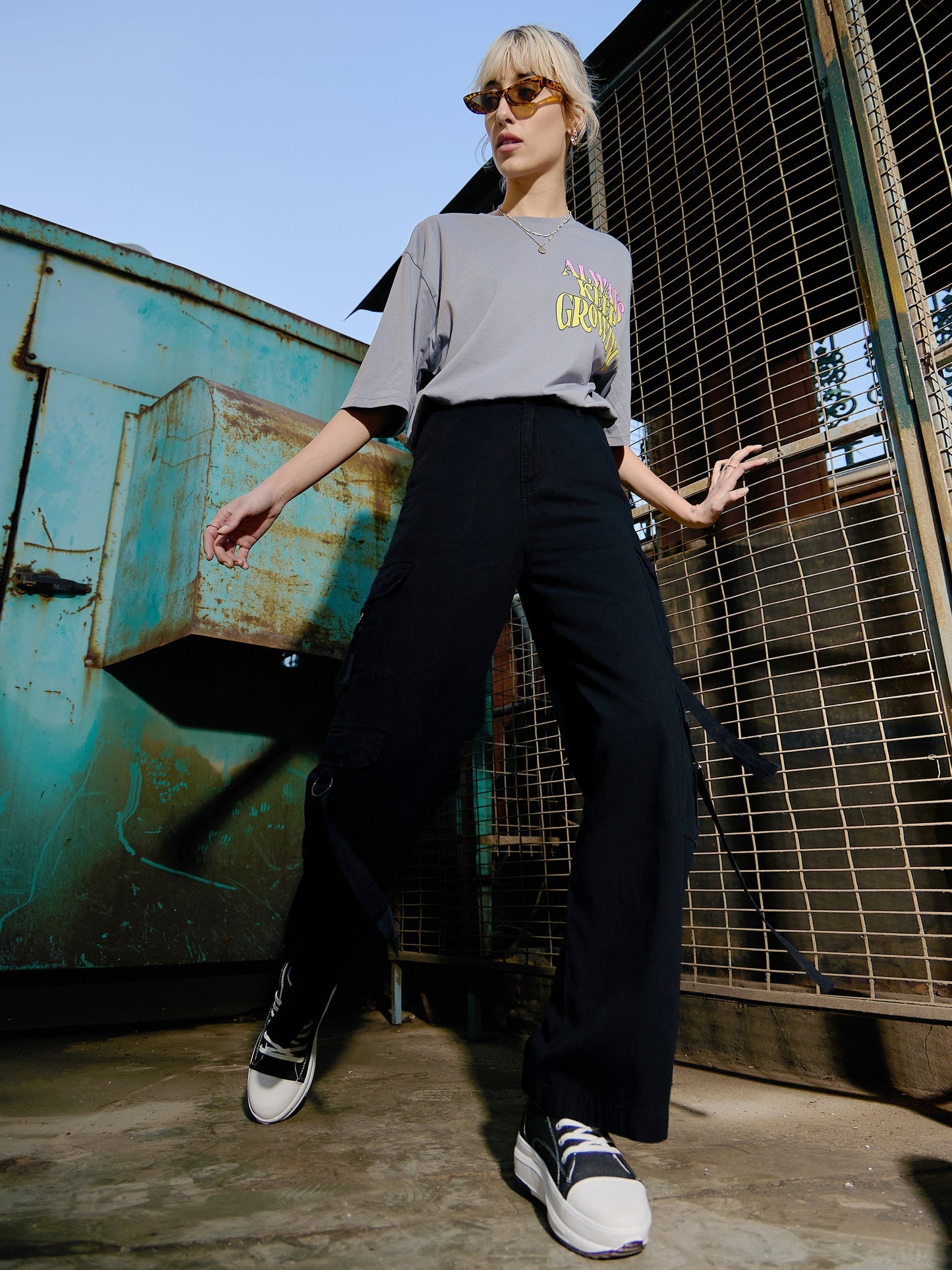 Women's Black Tencel Cargo Pants