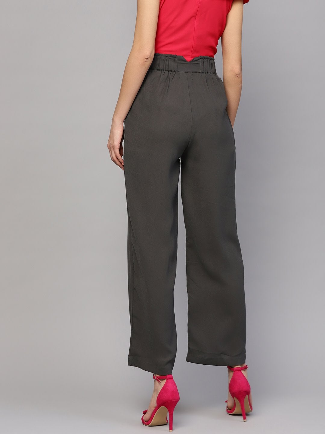Women's Grey Wide Leg Trousers