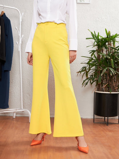 Women's Yellow Bell Bottom Pants