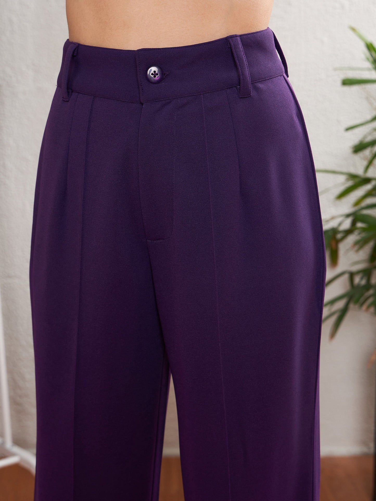 Women's Purple Front Darted Pants