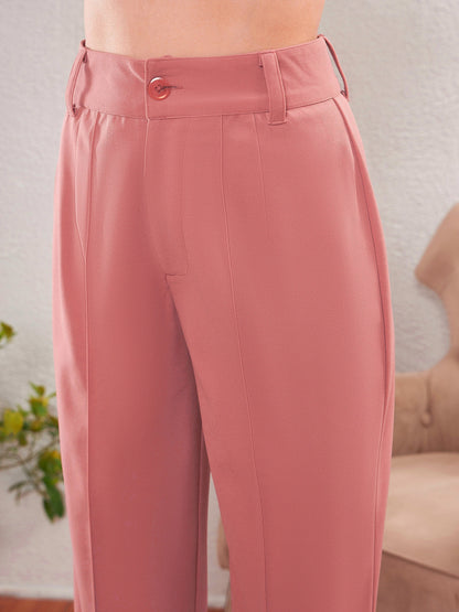 Women's Peach Front Darted Pants