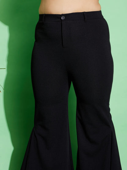 Women's Black Kick Pleats Pants