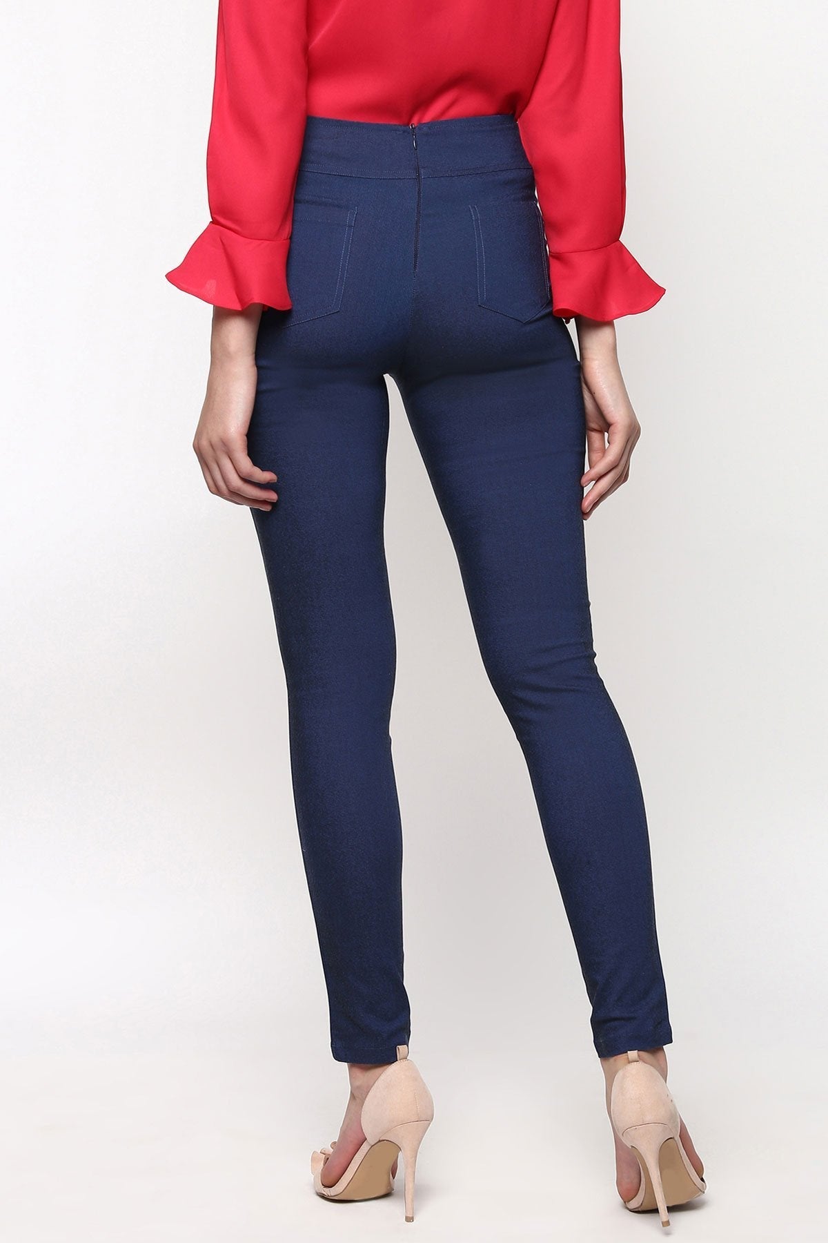 Women's High Waisted Blue Jeggings