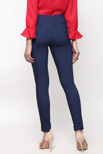 Women's High Waisted Blue Jeggings