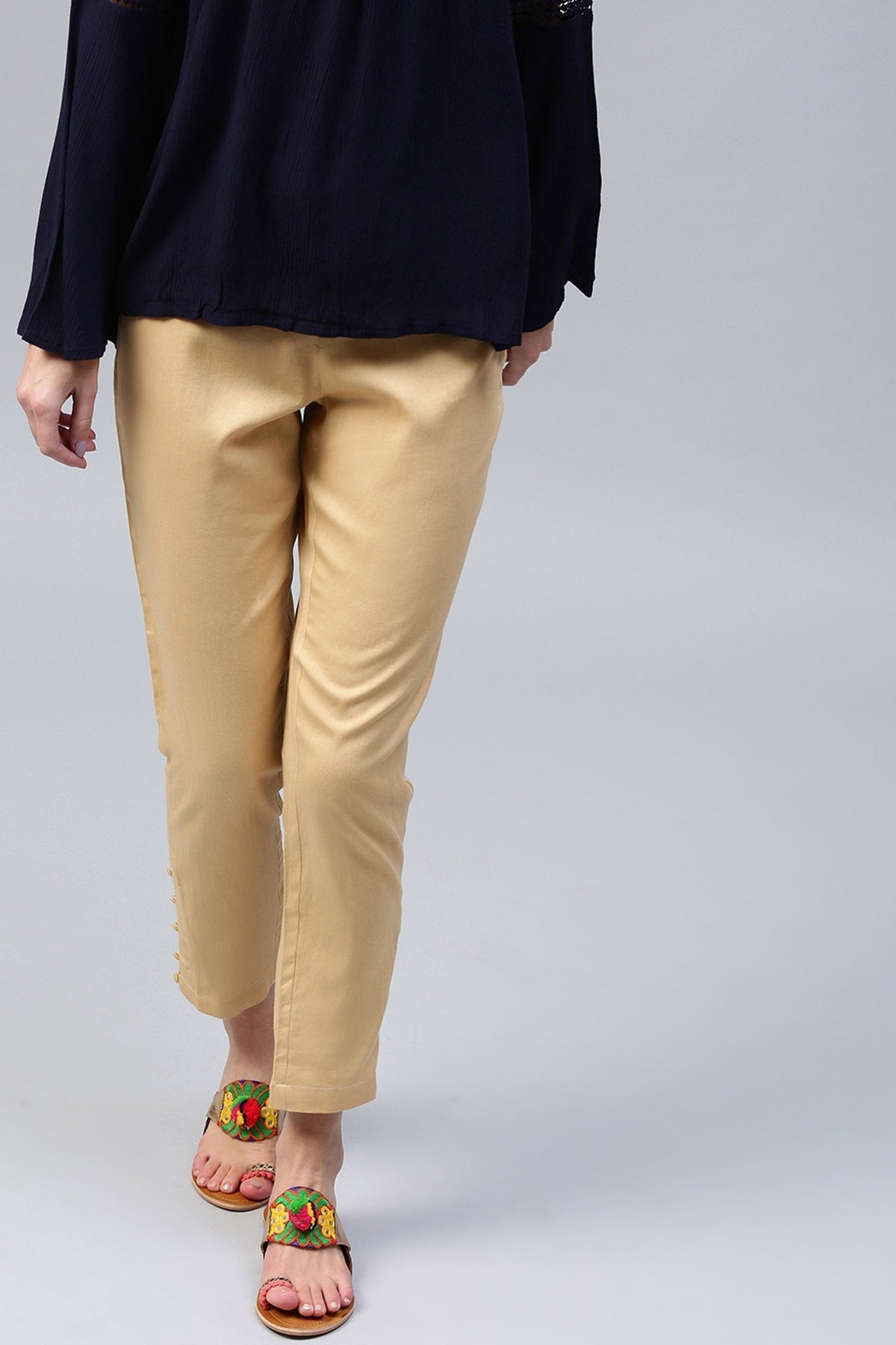 Women's Beige Pencil Pants
