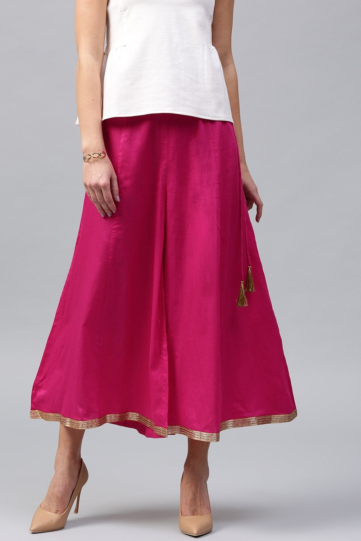 Women's Fuschia Flared Pants