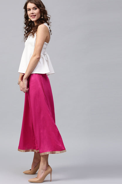 Women's Fuschia Flared Pants