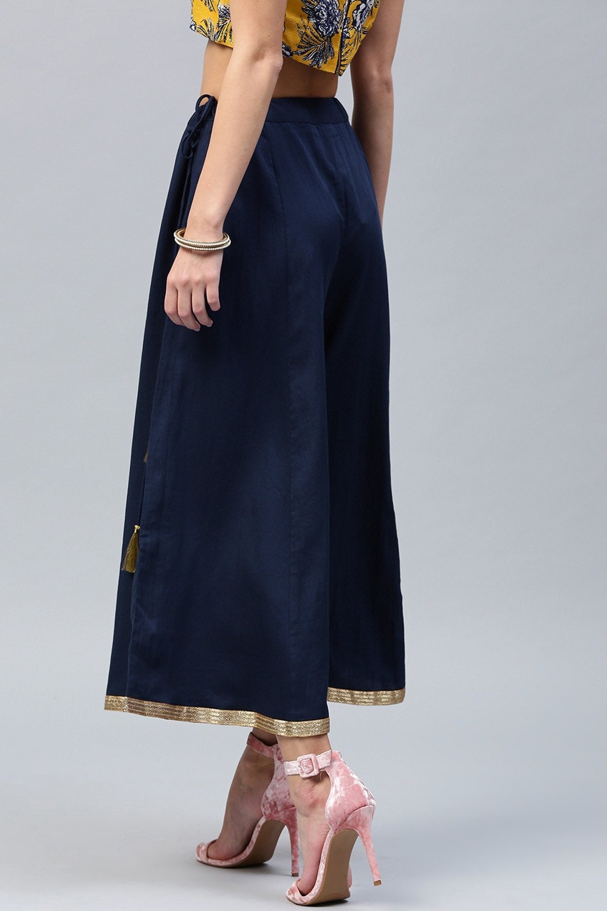 Women's Navy Flared Pants