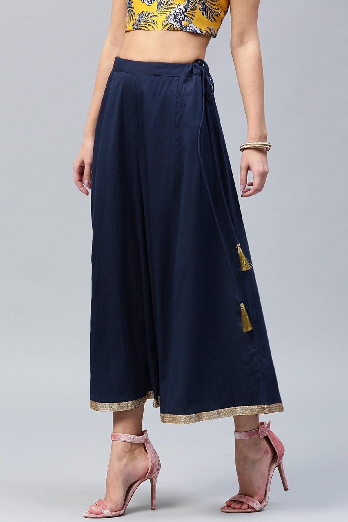 Women's Navy Flared Pants