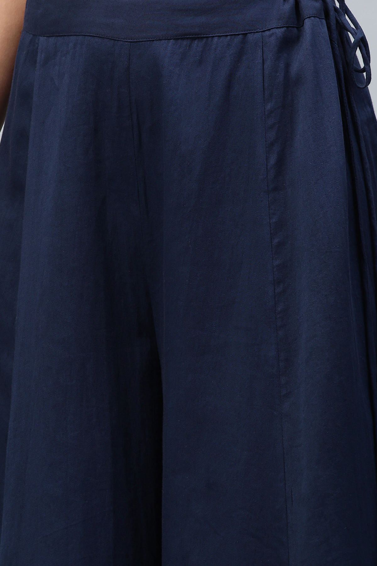 Women's Navy Flared Pants