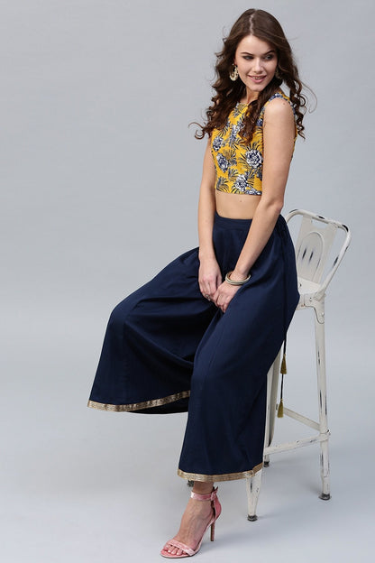 Women's Navy Flared Pants