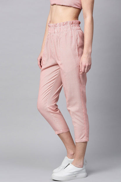 Women's Red Stripes Tapered Pants