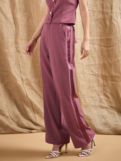 Women's Pink Solid Pant
