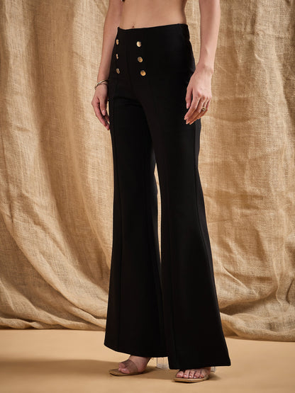 Women's Black Solid Pant