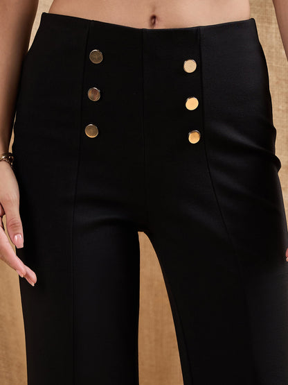 Women's Black Solid Pant