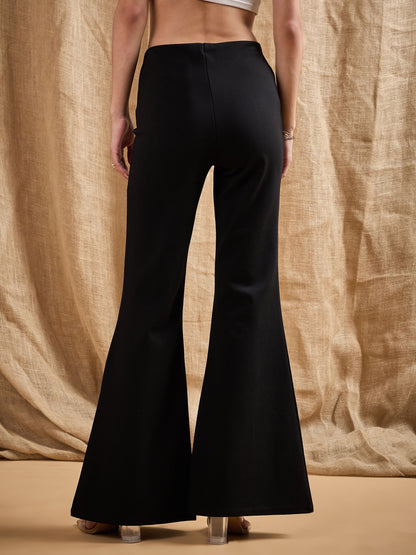 Women's Black Solid Pant