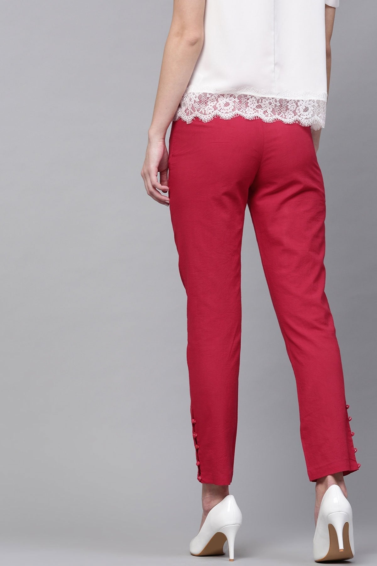 Women's Maroon Pencil Pants