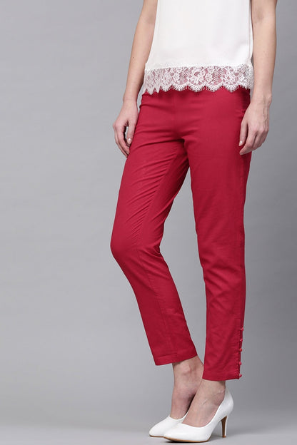 Women's Maroon Pencil Pants
