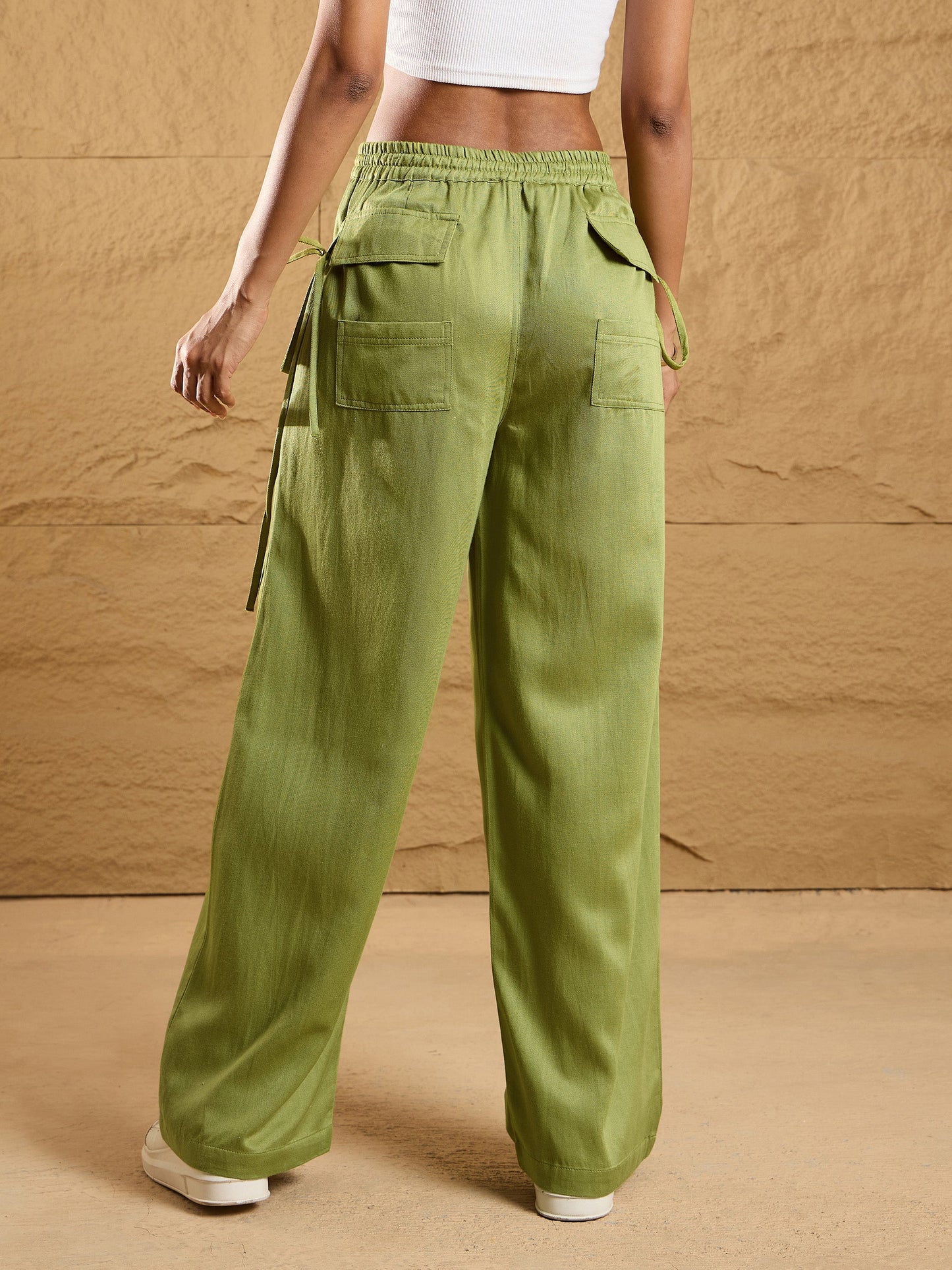 Women's Olive Solid Pant