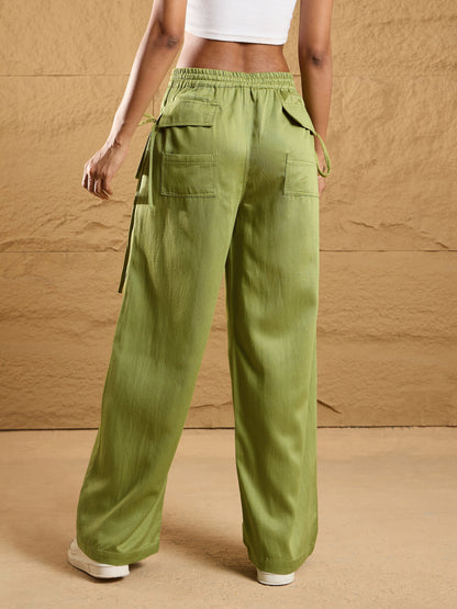 Women's Olive Solid Pant