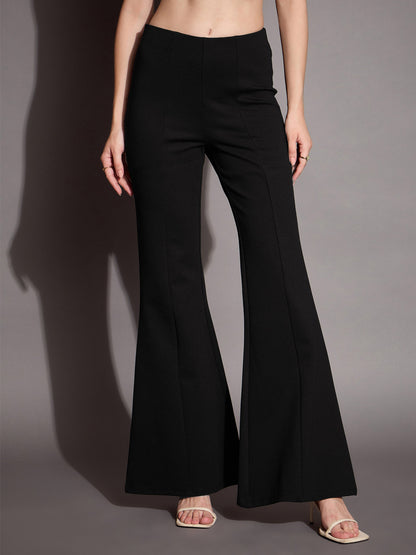Women's Black Solid Pant