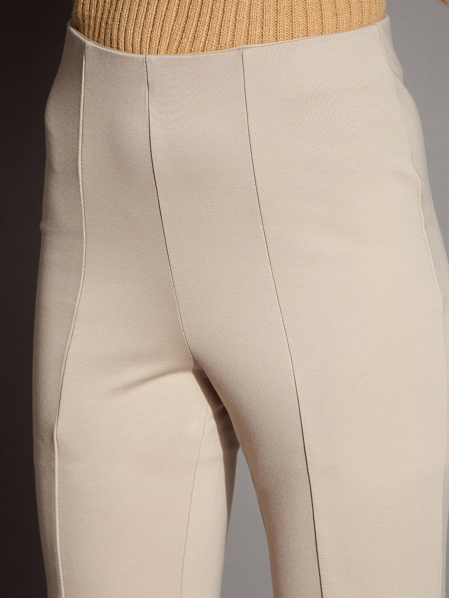 Women's Beige Solid Pant