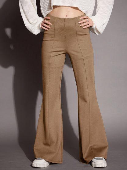 Women's Brown Solid Pant