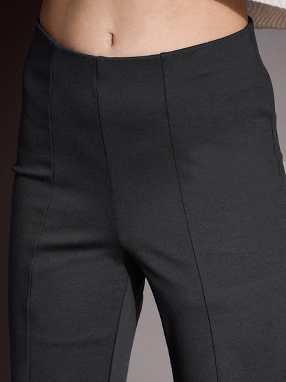 Women's Grey Solid Pant