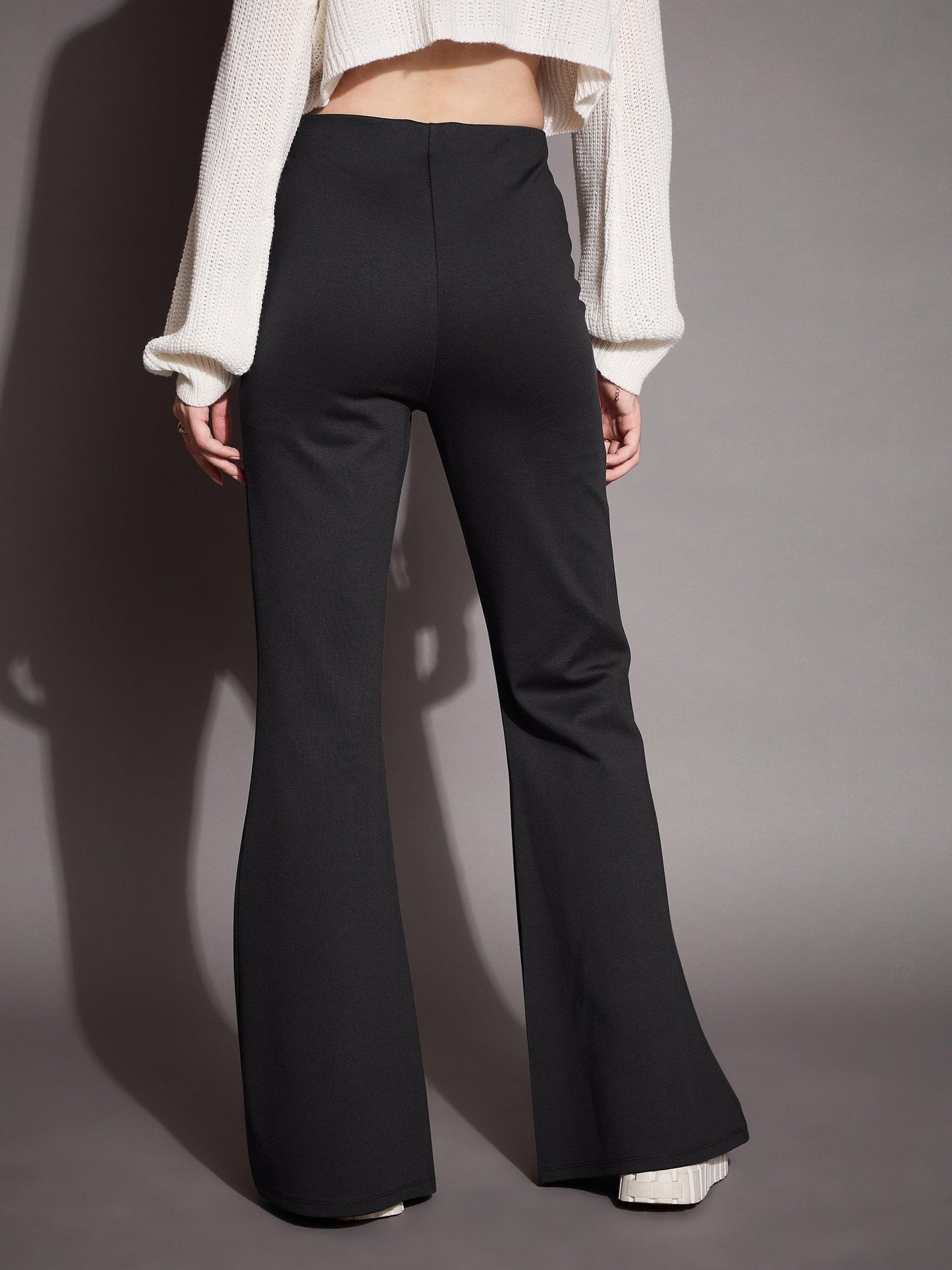 Women's Grey Solid Pant
