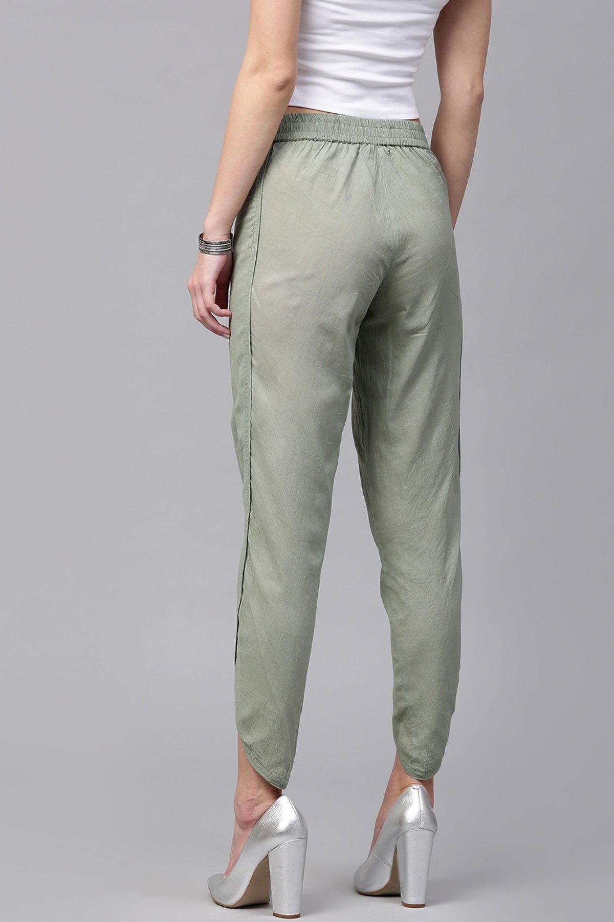 Women's Olive Dhoti Pants