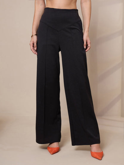 Women's Black Solid Pant