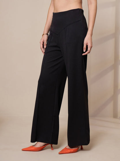 Women's Black Solid Pant