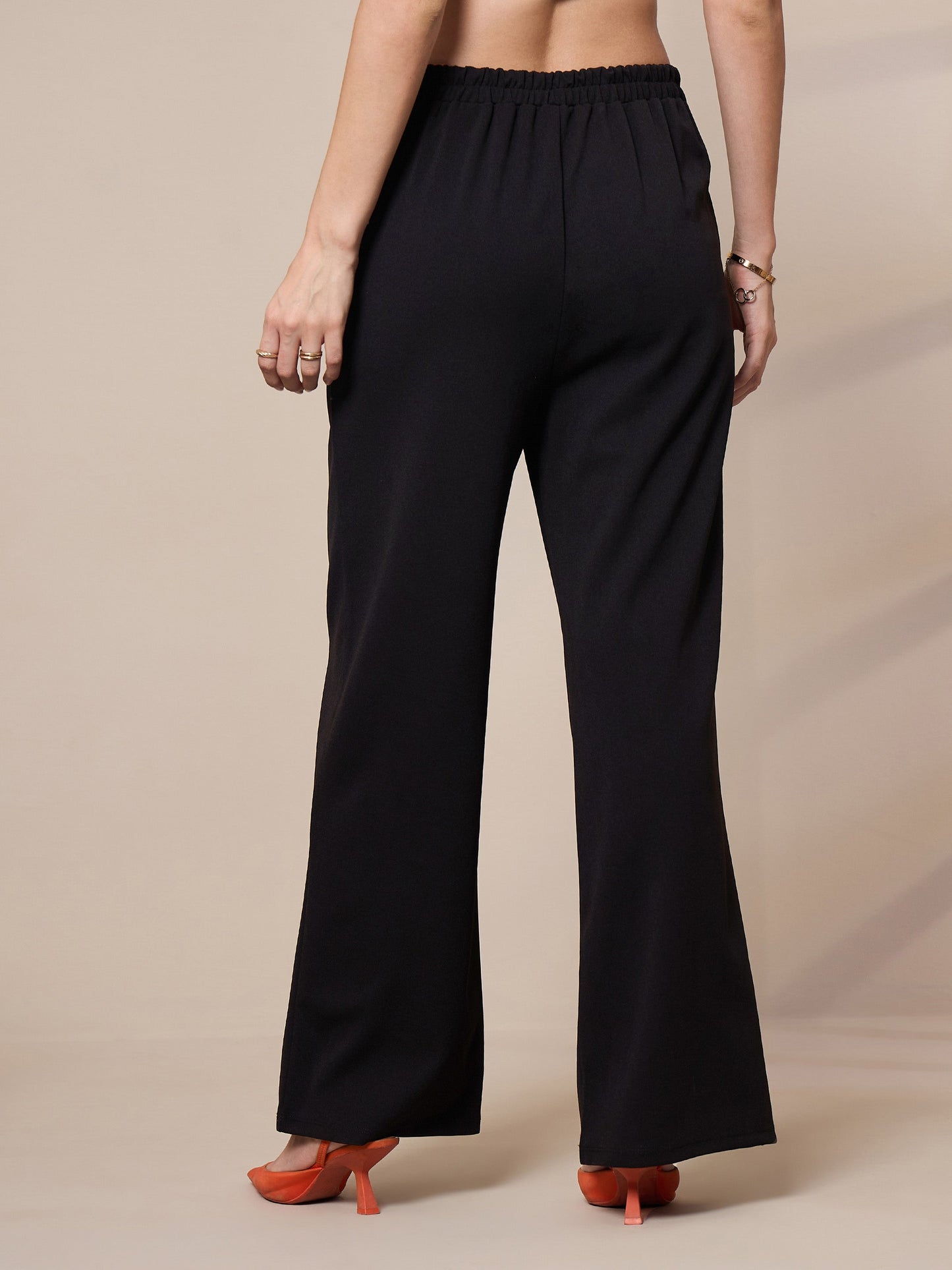 Women's Black Solid Pant