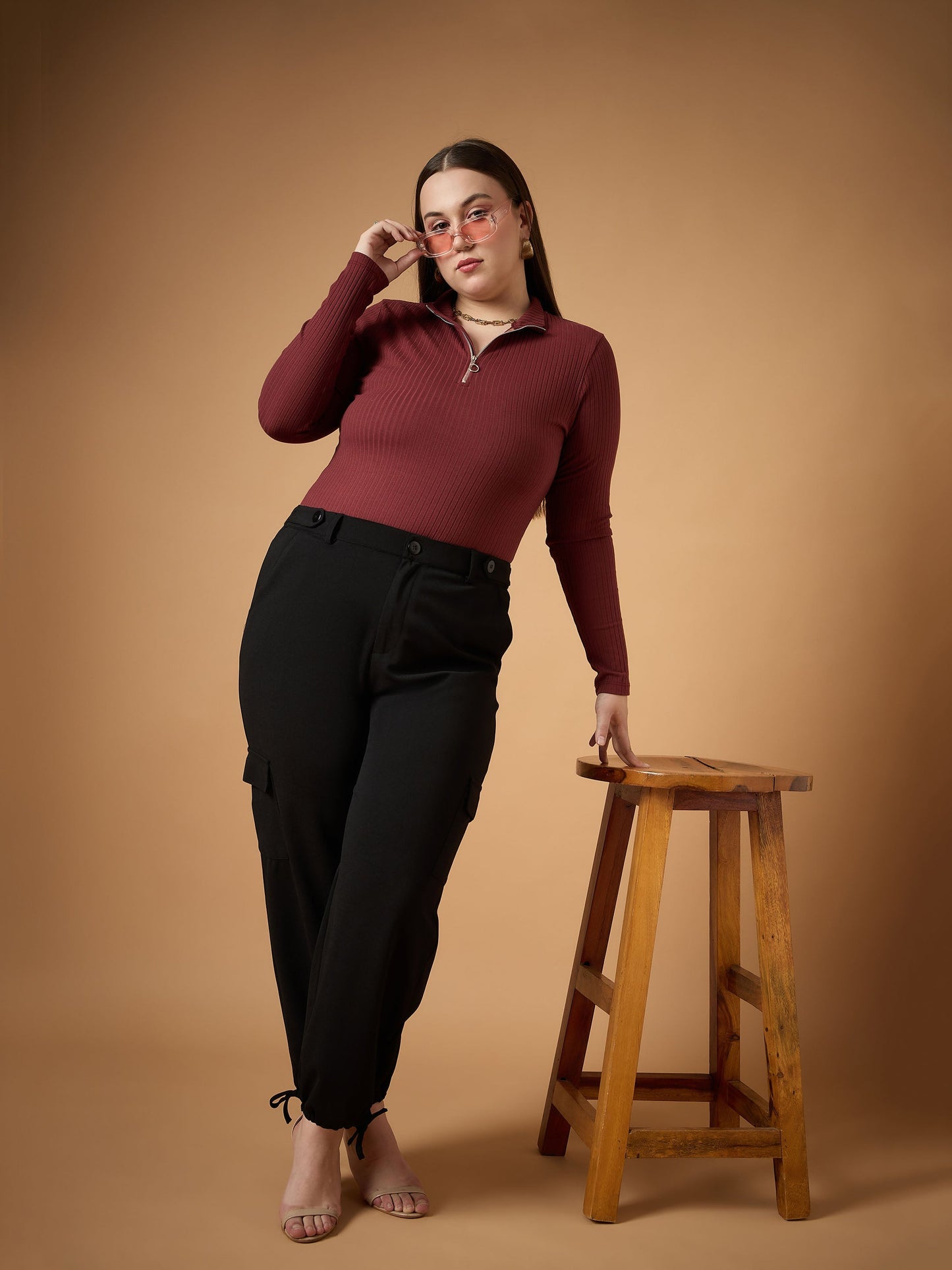 Women's Black Solid Pant