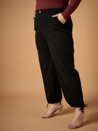 Women's Black Solid Pant